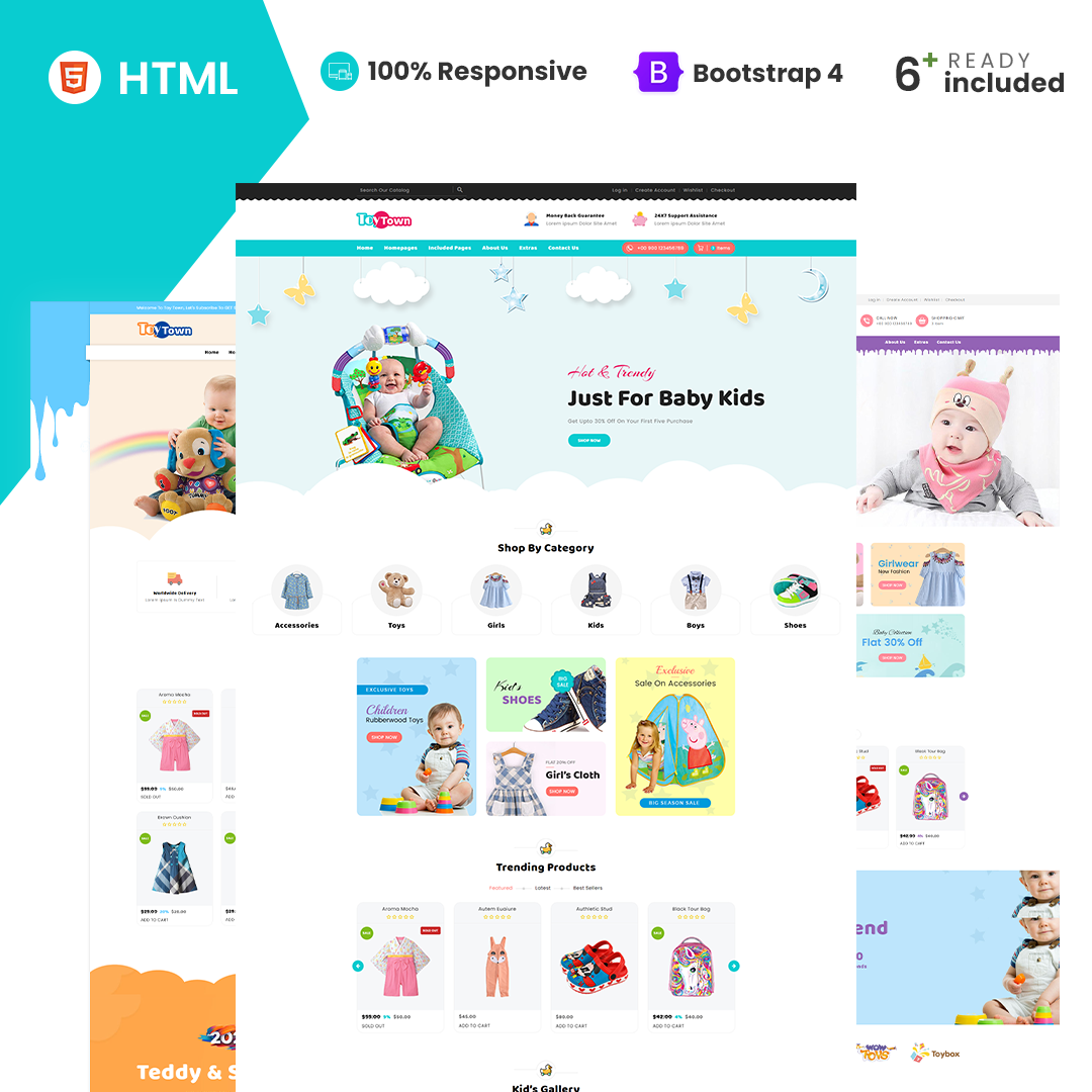 Toytown Kids Clothing & Toys Responsive HTML Template