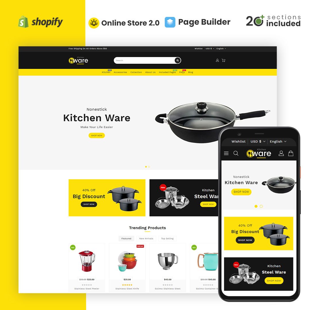 Kitchenware Multipurpose Store Shopify Theme