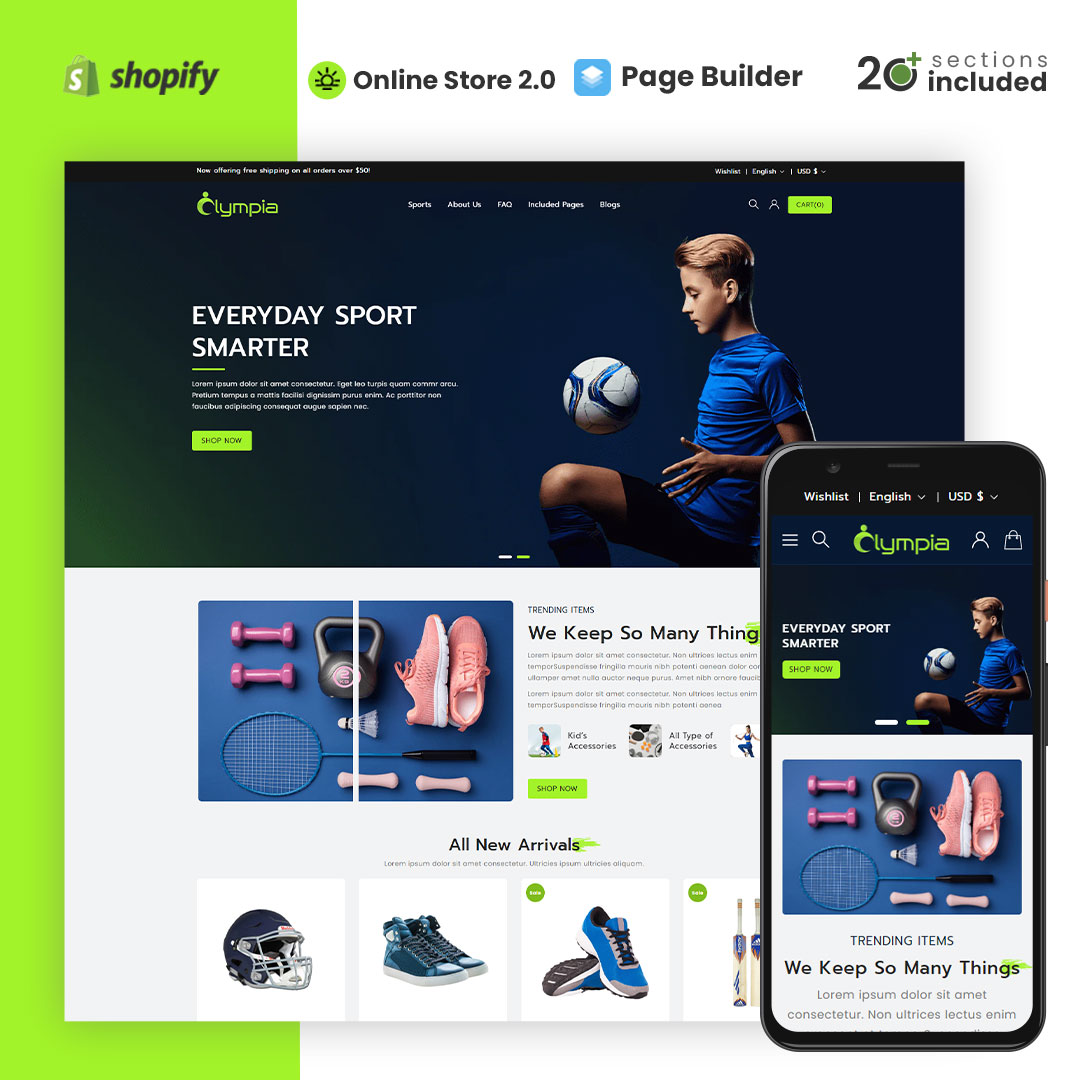 Olympia – Sports Store Shopify Theme