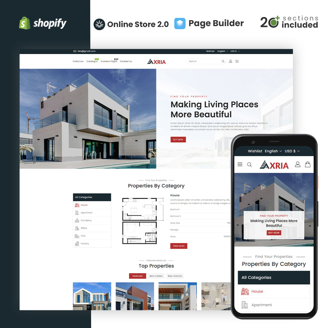Axria – Real Estate Agency Shopify Theme