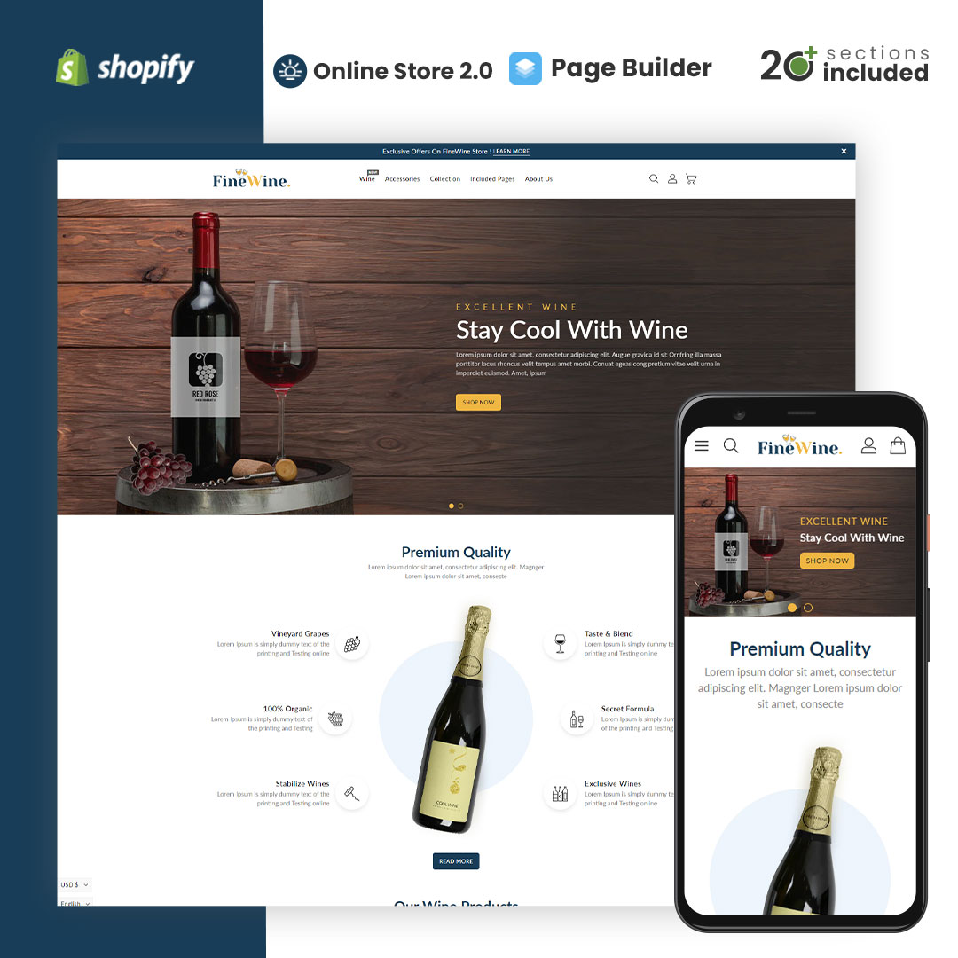 Fine Wine Responsive Shopify Theme