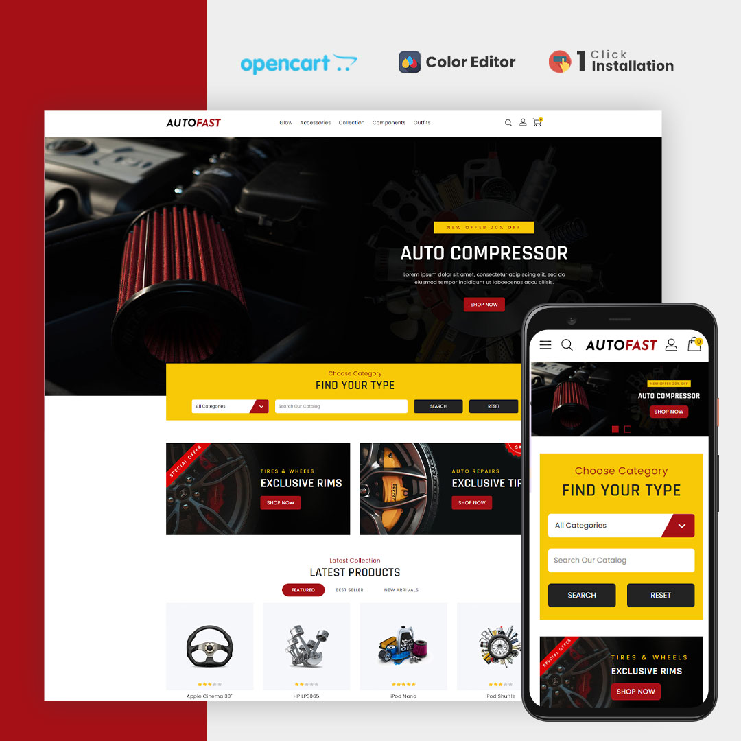 AutoFast – Auto Parts, Equipment and Accessories Opencart Theme