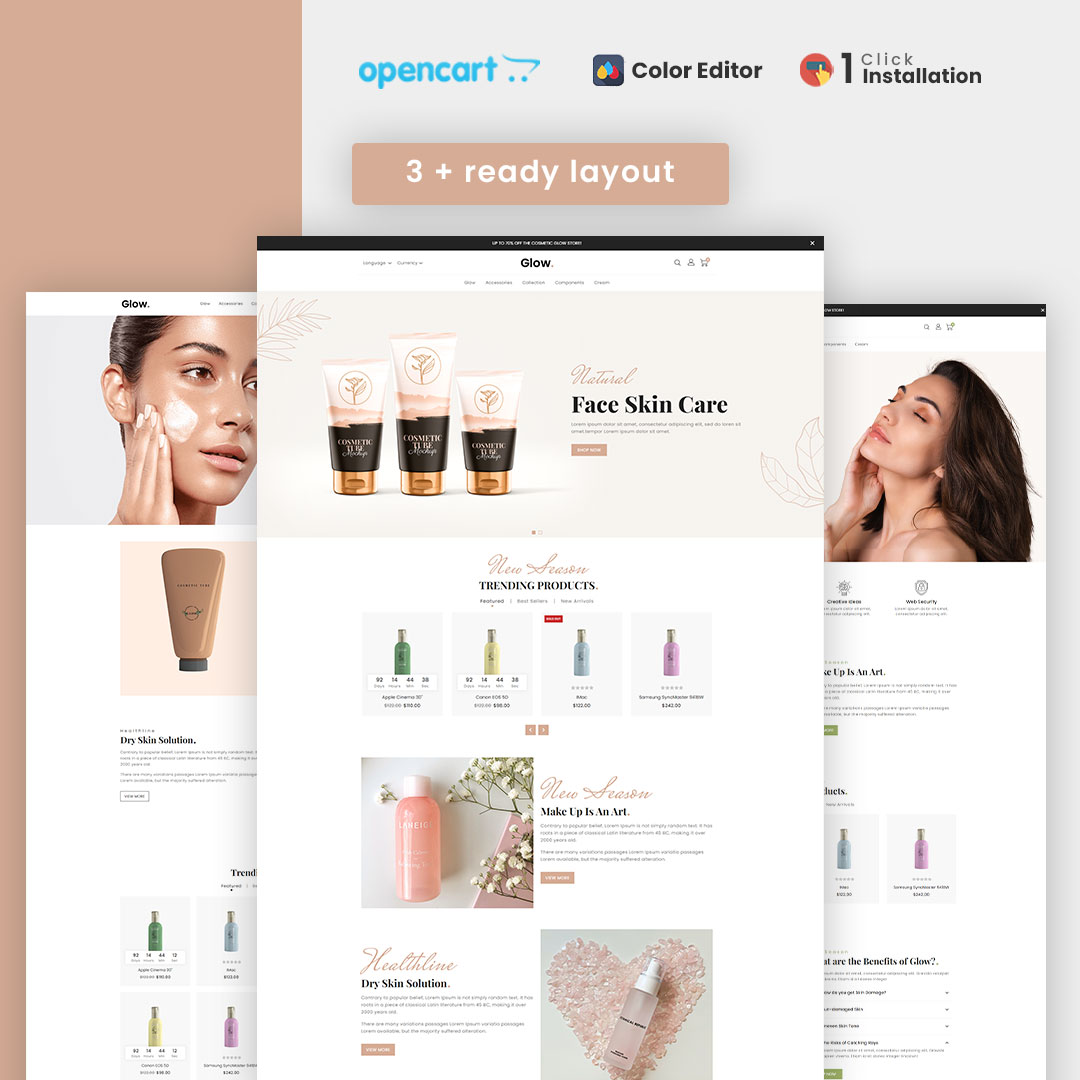 Glow – Beauty & Cosmetics Opencart 4 Theme