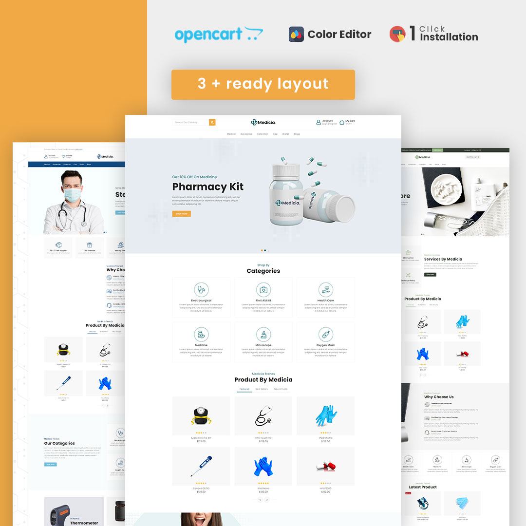 Medicia – Health and Medical Store OpenCart Theme