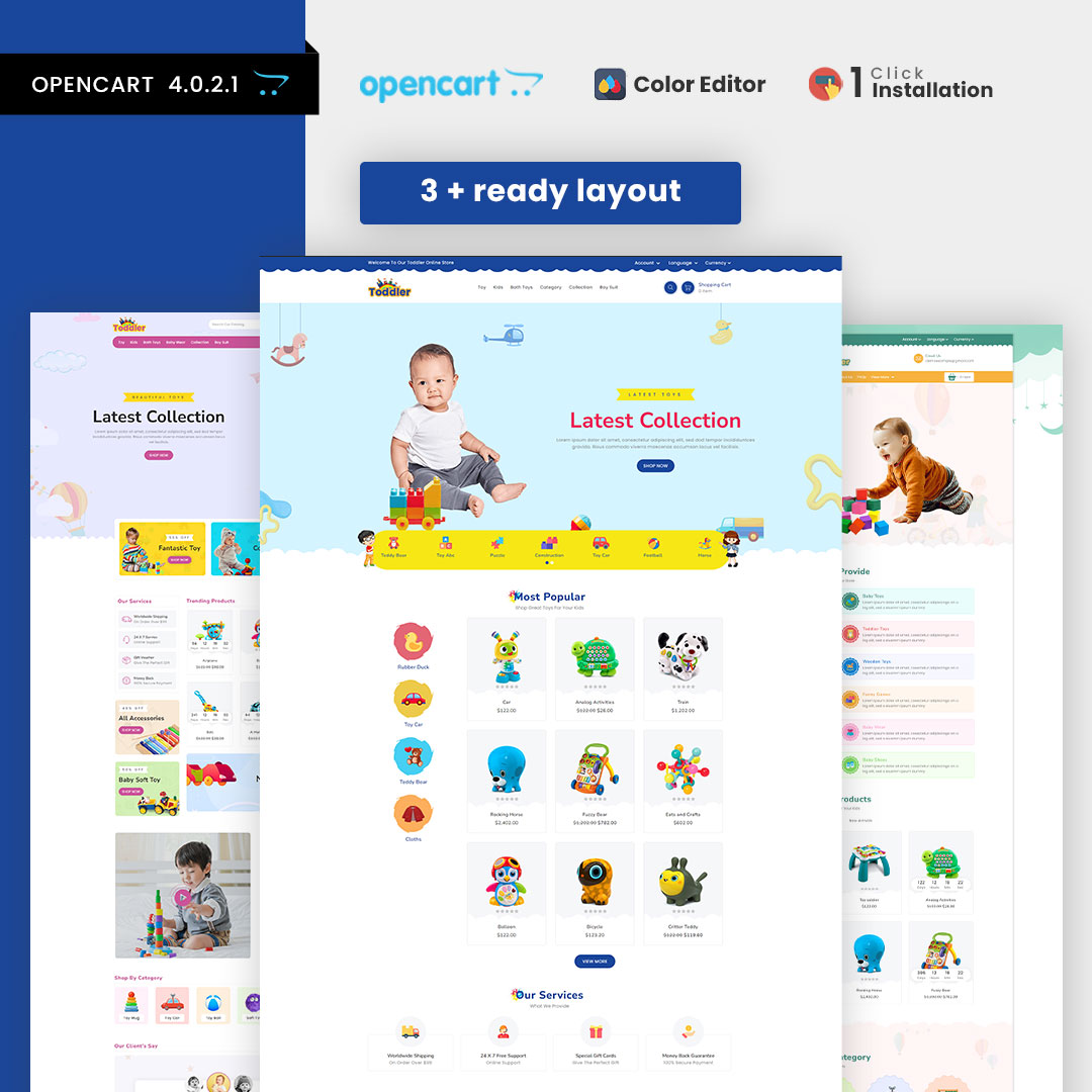 Toddler – Kids Clothing & Toys Opencart Theme
